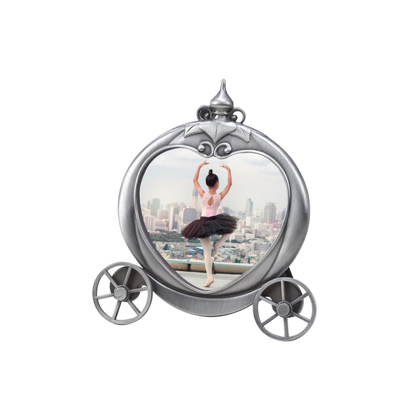 Pumpkin Coach Frame Holds 3.5" X 3.5" Photo, Matte Finish-0
