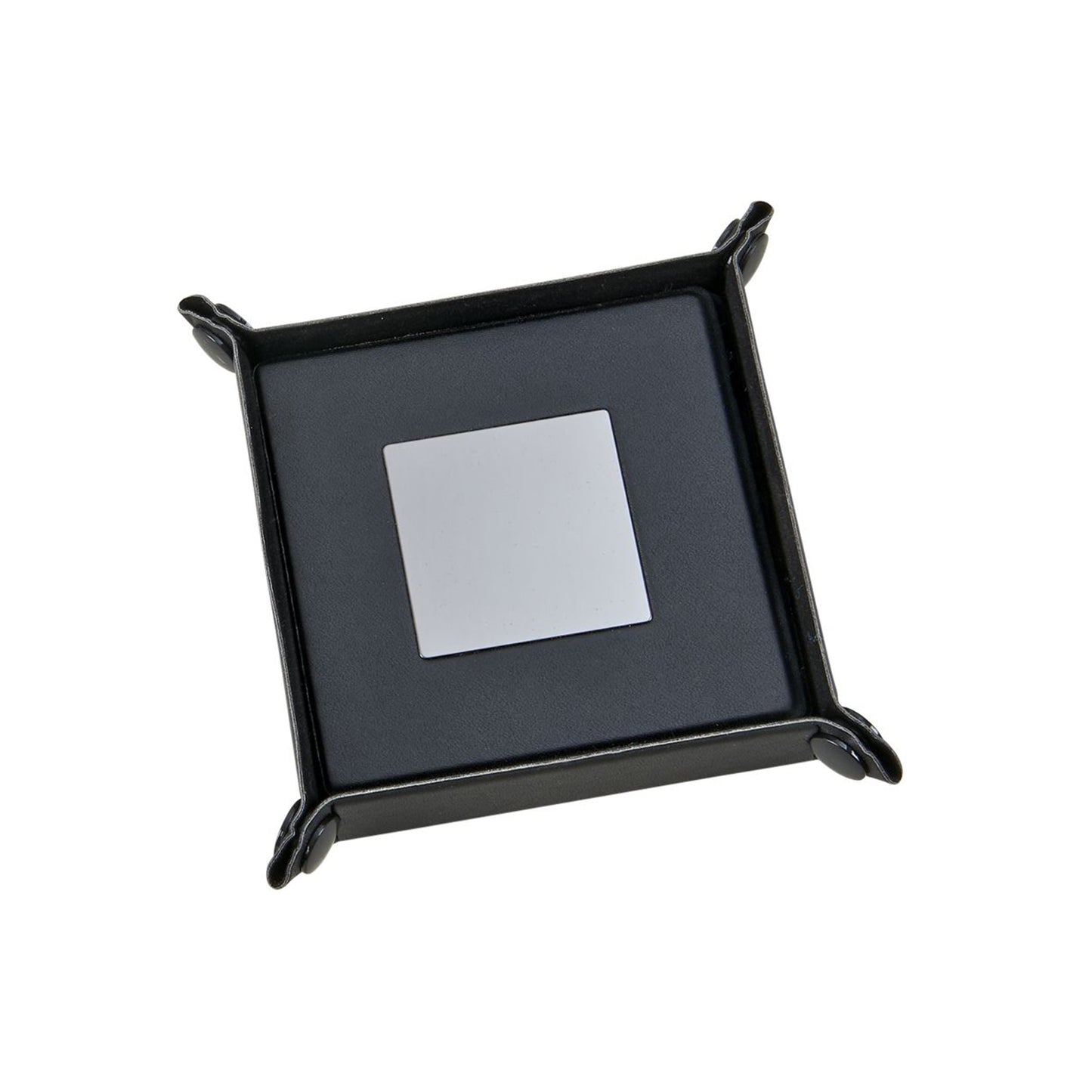 Black Leatherette 5 Piece Coaster Set-1