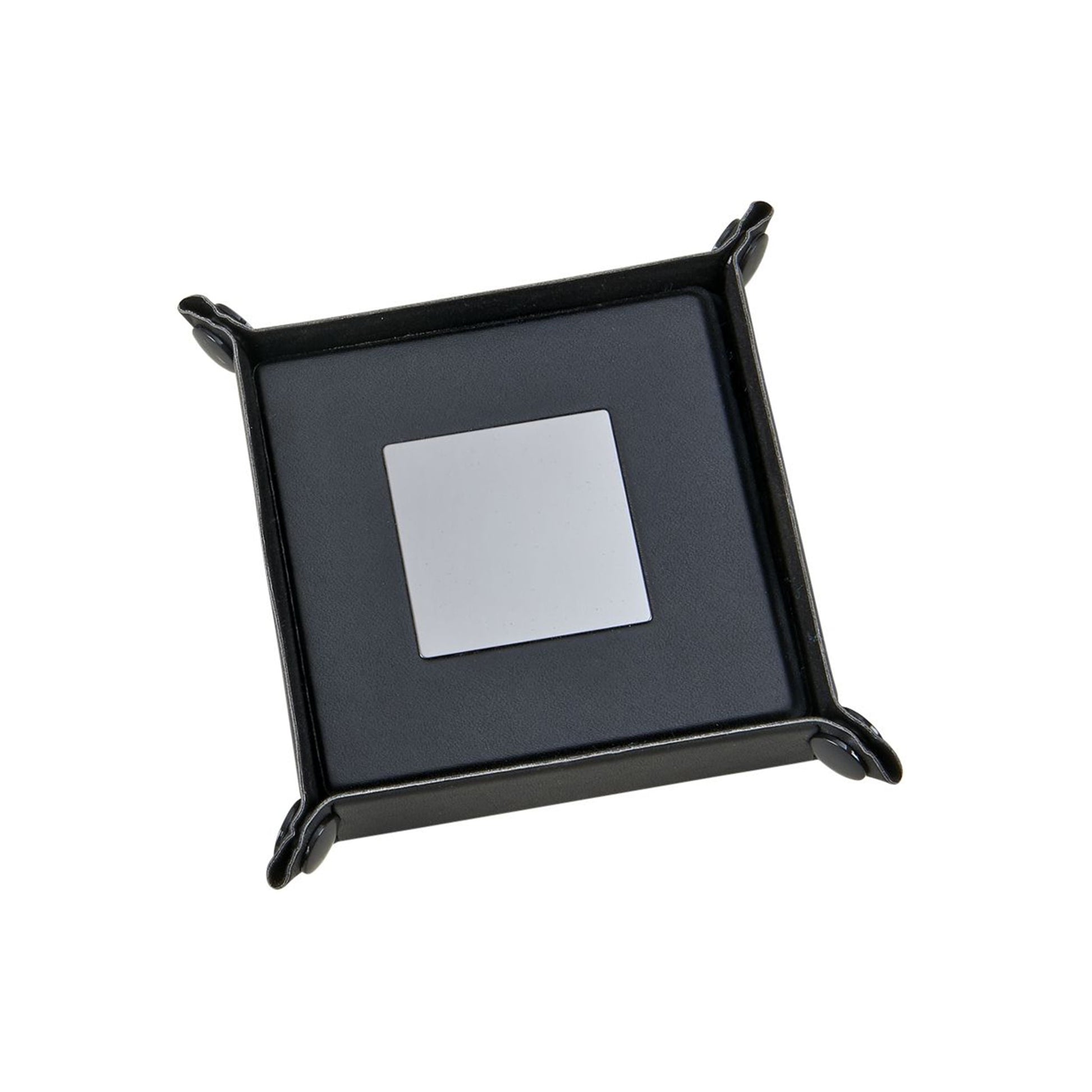 Black Leatherette 5 Piece Coaster Set-1