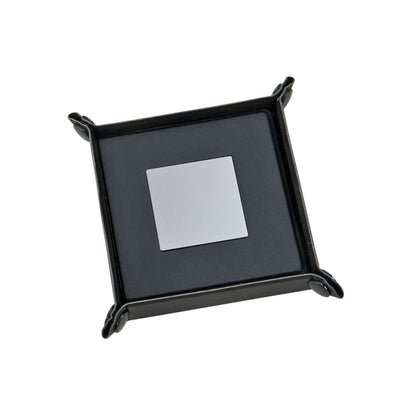 Black Leatherette 5 Piece Coaster Set-1